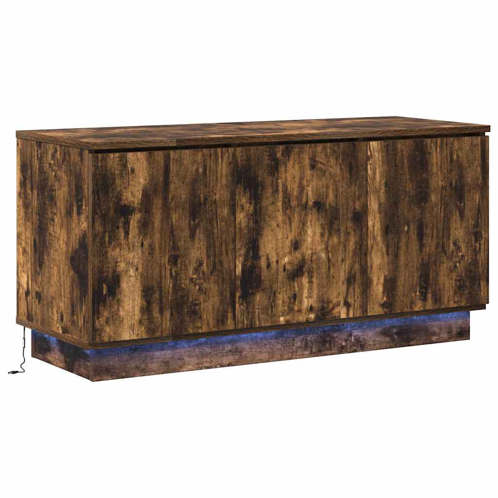 TV Skab med LED Røget eg 100 x 38 x 49 cm Konstrueret træ