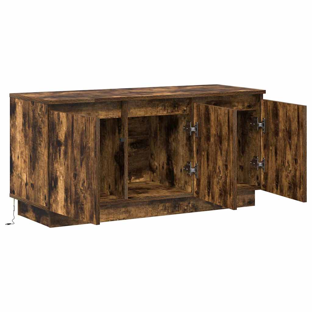 TV Skab med LED Røget eg 100 x 38 x 49 cm Konstrueret træ