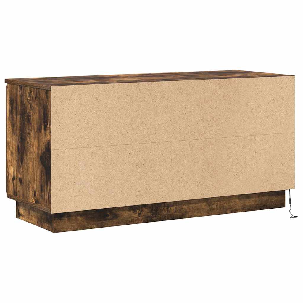 TV Skab med LED Røget eg 100 x 38 x 49 cm Konstrueret træ
