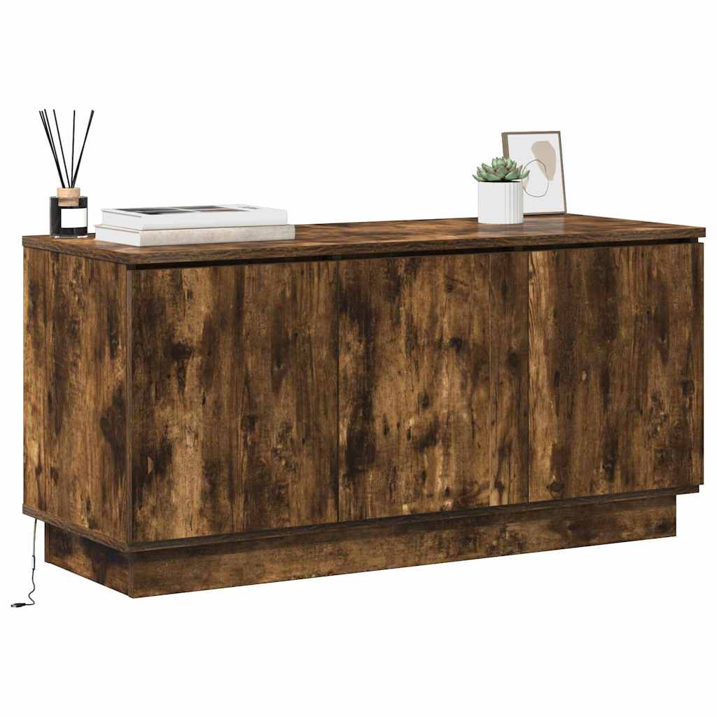 TV Skab med LED Røget eg 100 x 38 x 49 cm Konstrueret træ