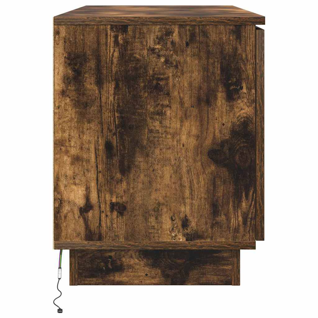 TV Skab med LED Røget eg 100 x 38 x 49 cm Konstrueret træ