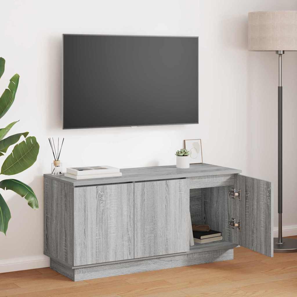 TV Skab med LED Grå sonoma-eg 100 x 38 x 49 cm Konstrueret træ