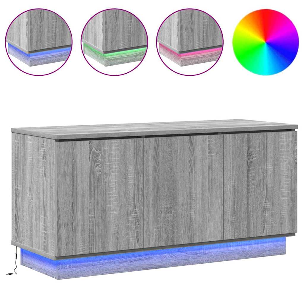 TV Skab med LED Grå sonoma-eg 100 x 38 x 49 cm Konstrueret træ
