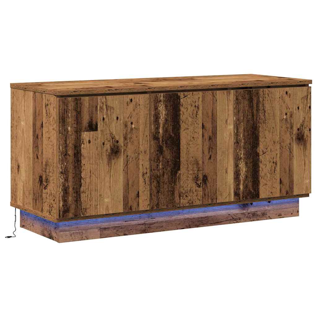 TV Skab med LED Gammelt træ 100 x 38 x 49 cm Konstrueret træ