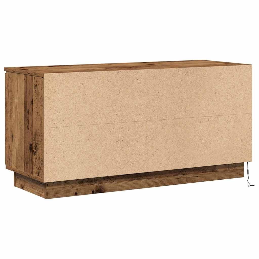 TV Skab med LED Gammelt træ 100 x 38 x 49 cm Konstrueret træ