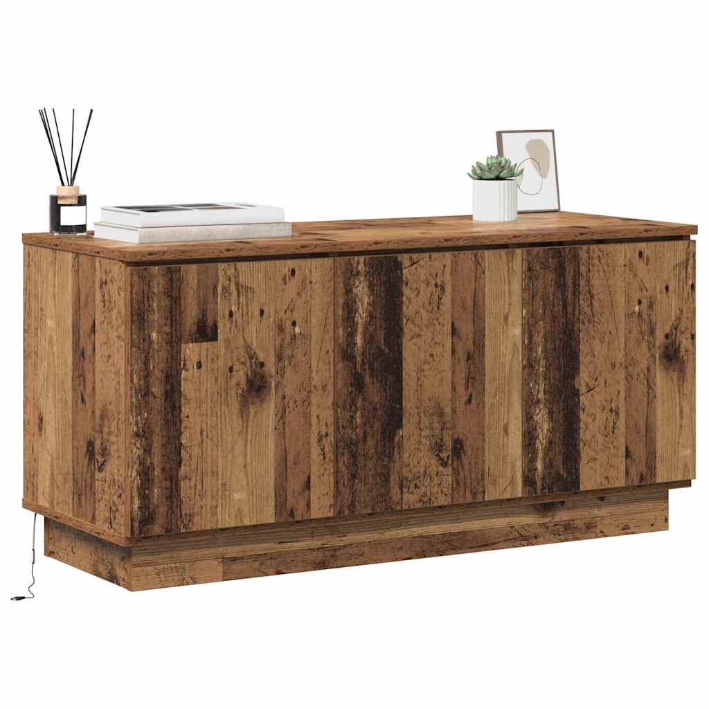 TV Skab med LED Gammelt træ 100 x 38 x 49 cm Konstrueret træ