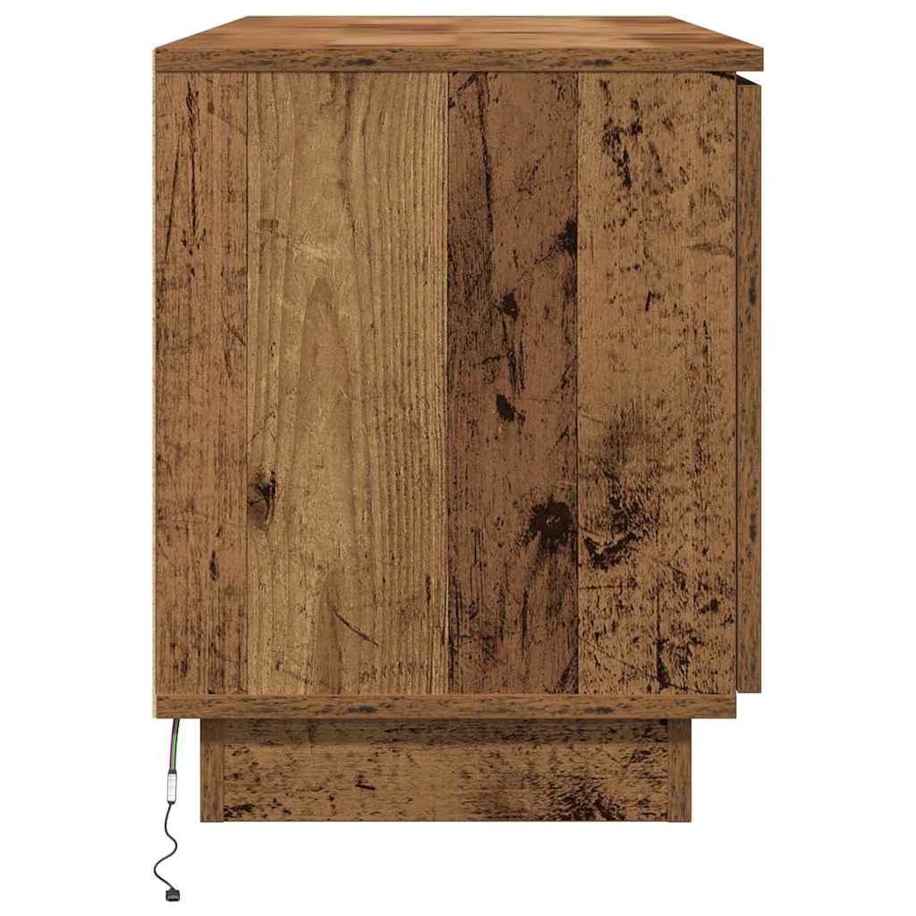 TV Skab med LED Gammelt træ 100 x 38 x 49 cm Konstrueret træ
