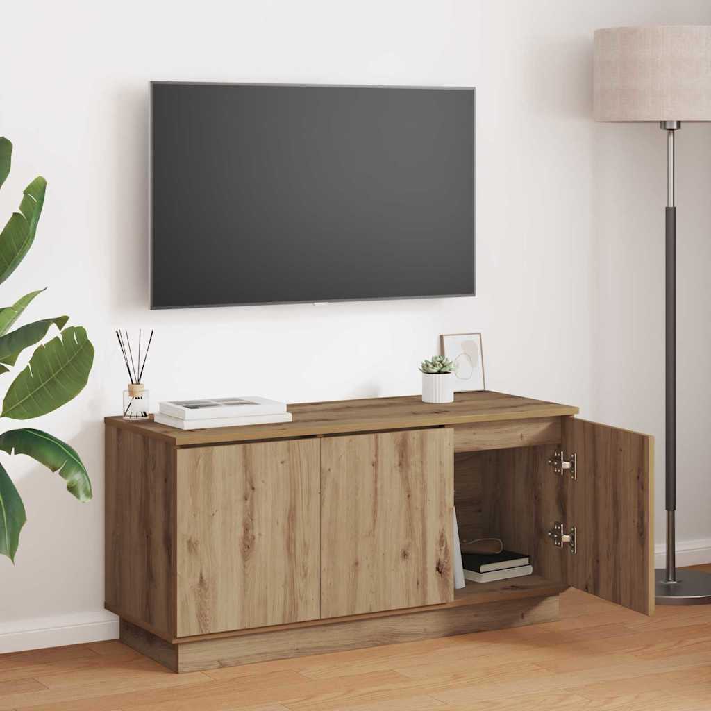 TV Skab med LED artisan eg 100 x 38 x 49 cm Konstrueret træ