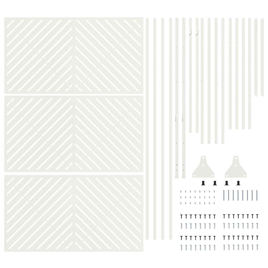 Privatlivsskærm Hvid 100 x 50 x 180 cm Stål