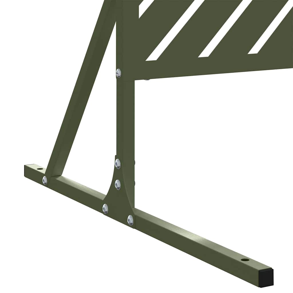 Privatlivsskærm Olivengrøn 100 x 50 x 180 cm Stål