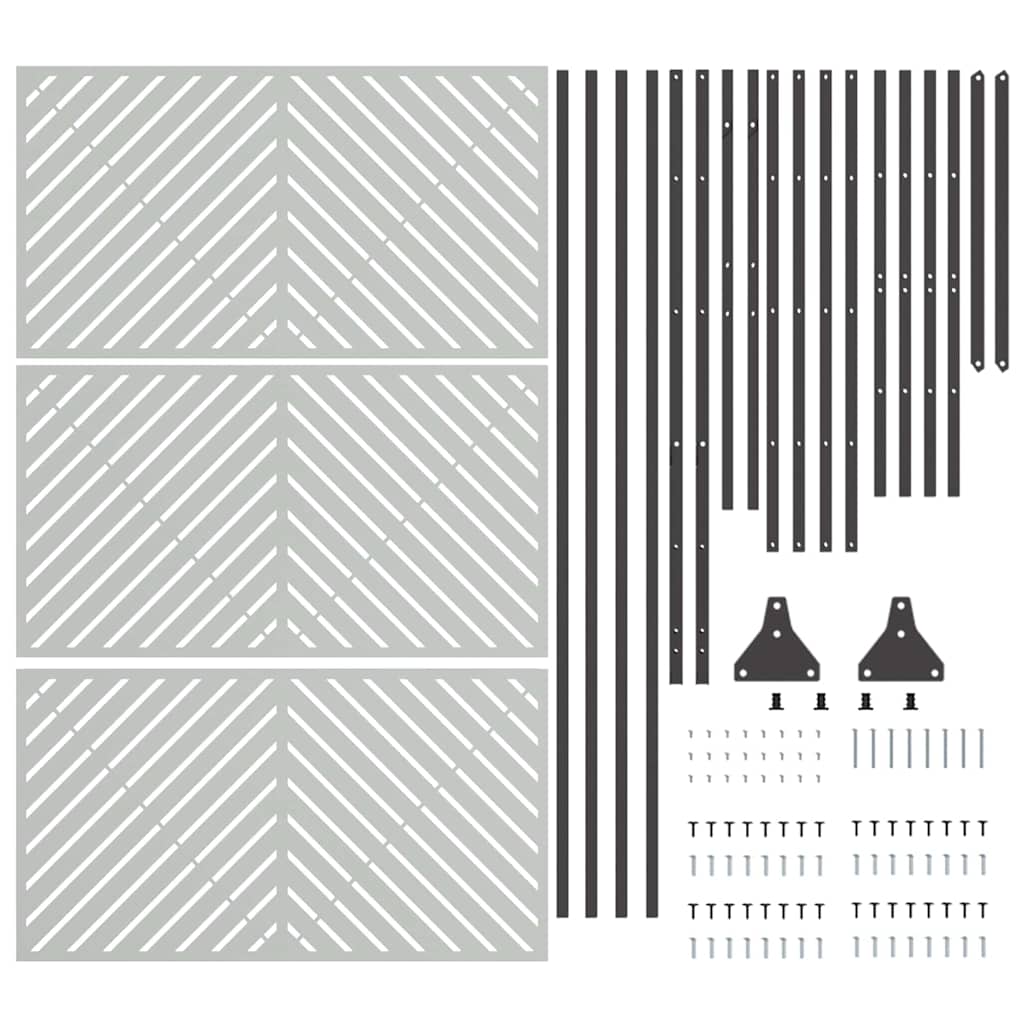 Privatlivsskærm Grå 100 x 50 x 180 cm Stål