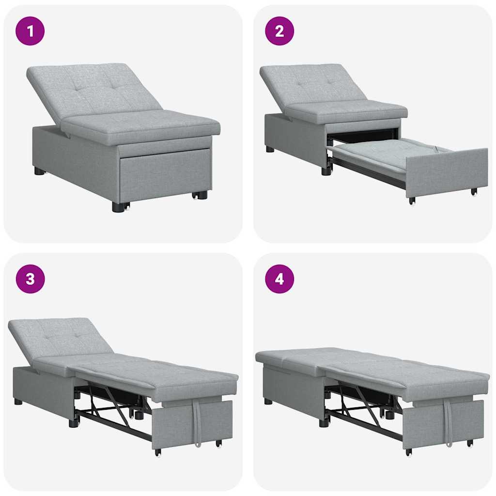 Sovesofa Lysegrå 194 x 67 x 37 cm Stof