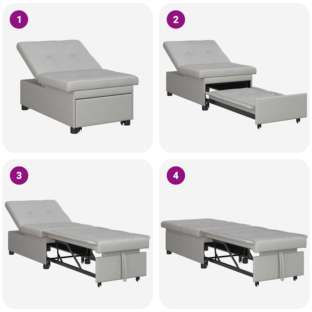 Sovesofa Grå 194 x 67 x 37 cm Stof