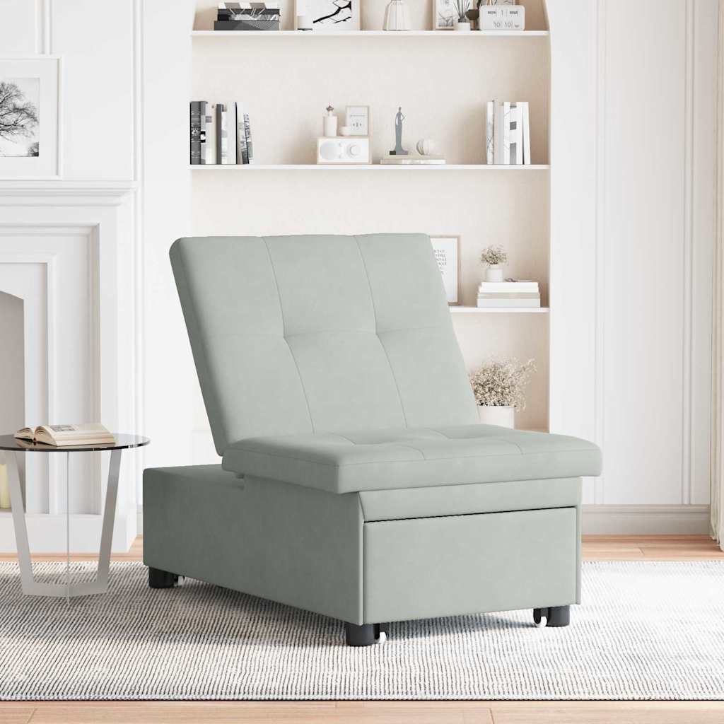 Sovesofa Lysegrå 67 x 194 x 38 cm Fløjl