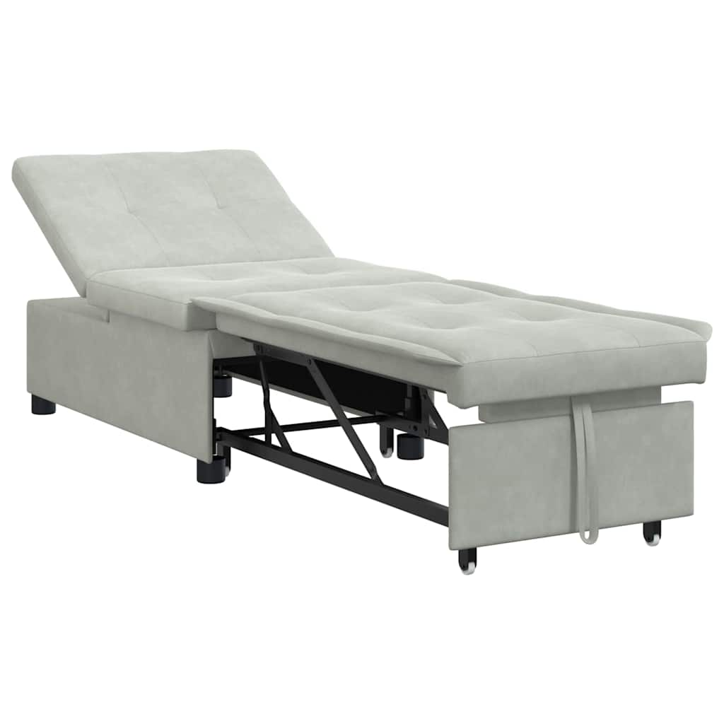 Sovesofa Lysegrå 67 x 194 x 38 cm Fløjl