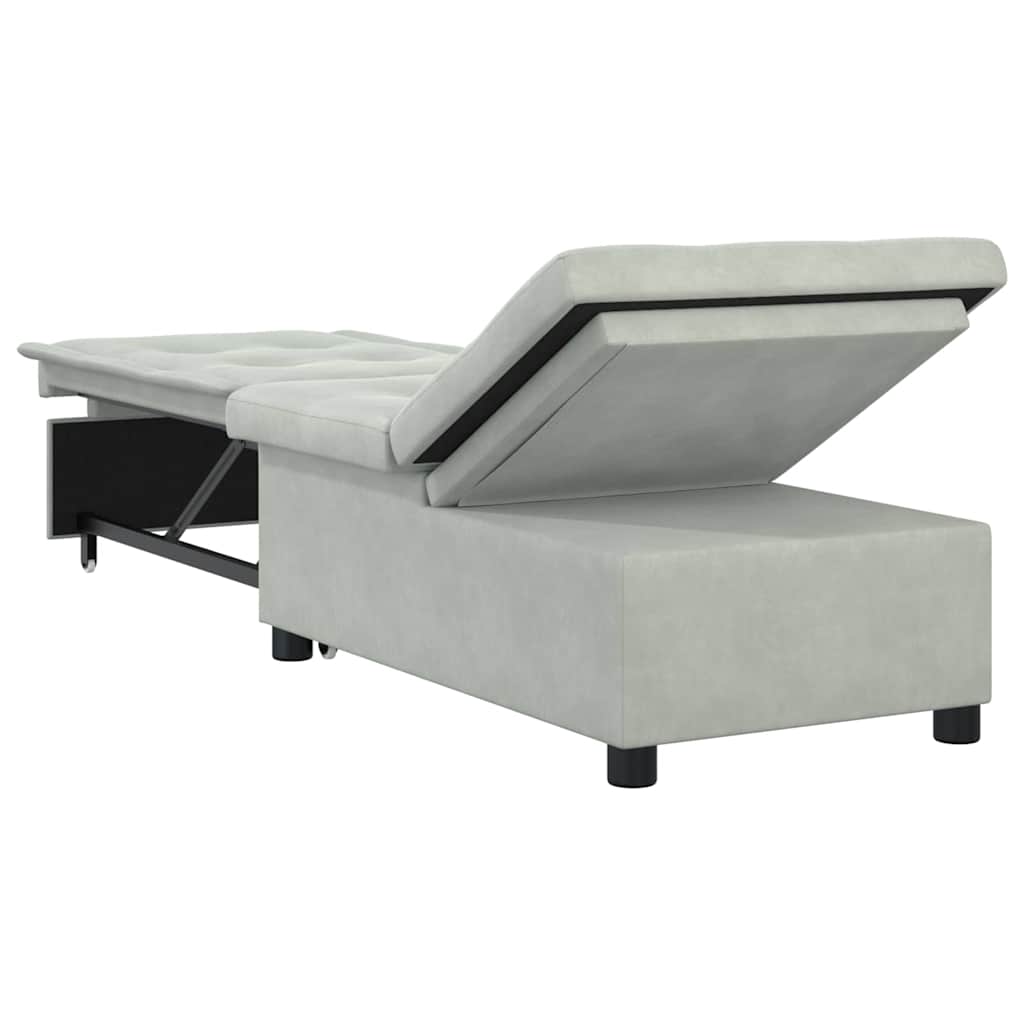 Sovesofa Lysegrå 67 x 194 x 38 cm Fløjl