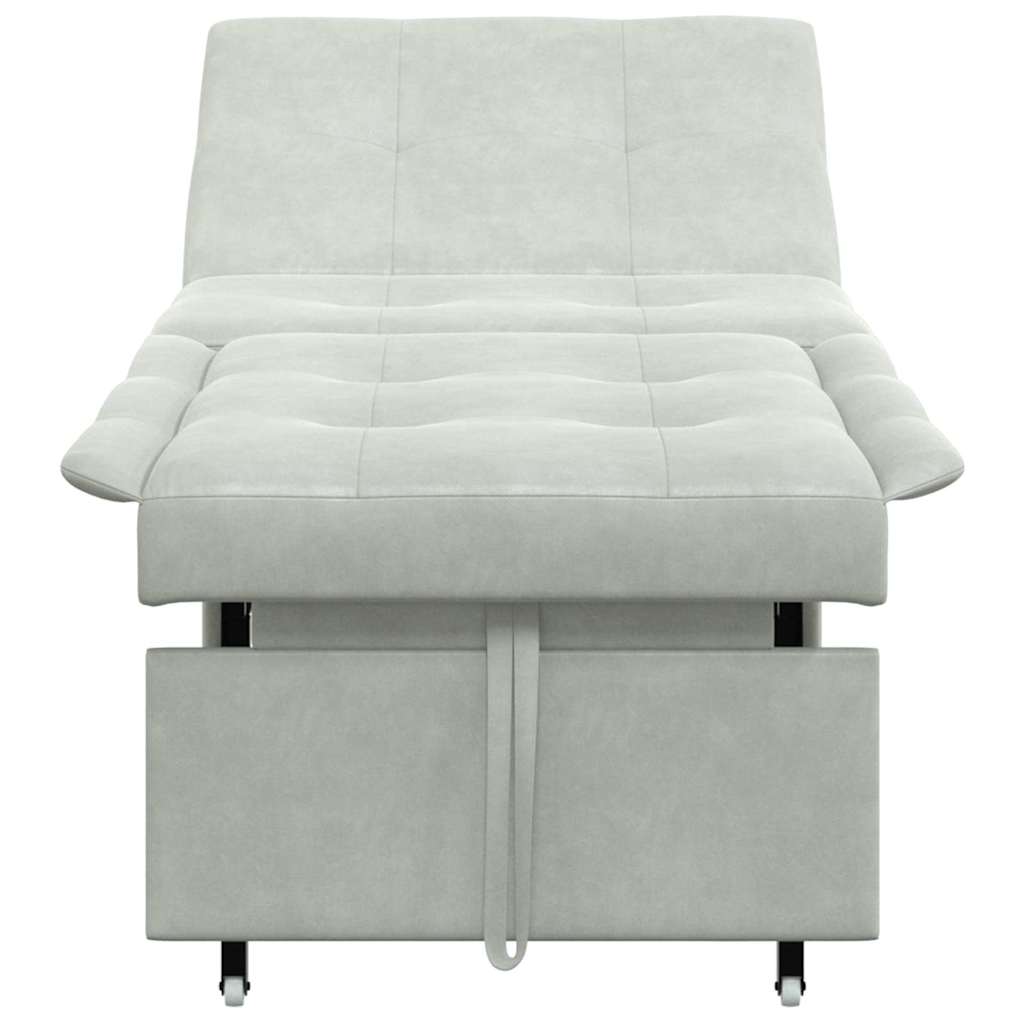 Sovesofa Lysegrå 67 x 194 x 38 cm Fløjl