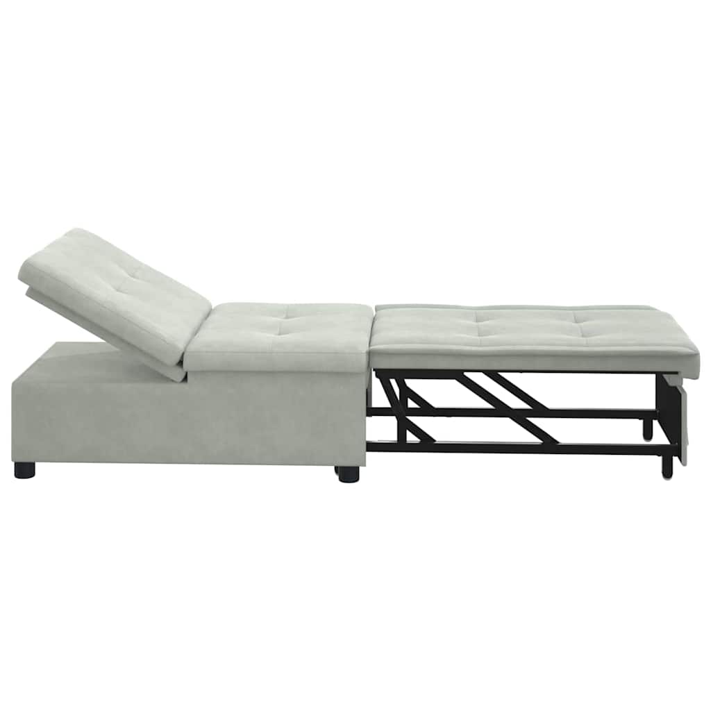 Sovesofa Lysegrå 67 x 194 x 38 cm Fløjl