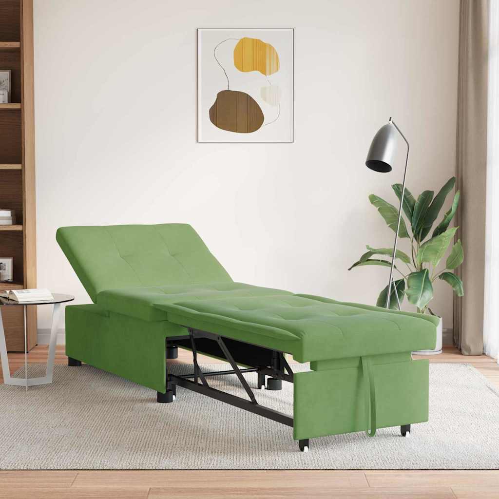 Sovesofa Lysegrøn 67 x 194 x 38 cm Fløjl