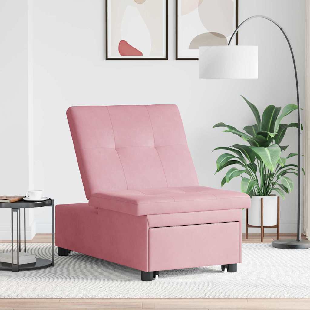 Sovesofa Lyserød 67 x 194 x 38 cm Fløjl