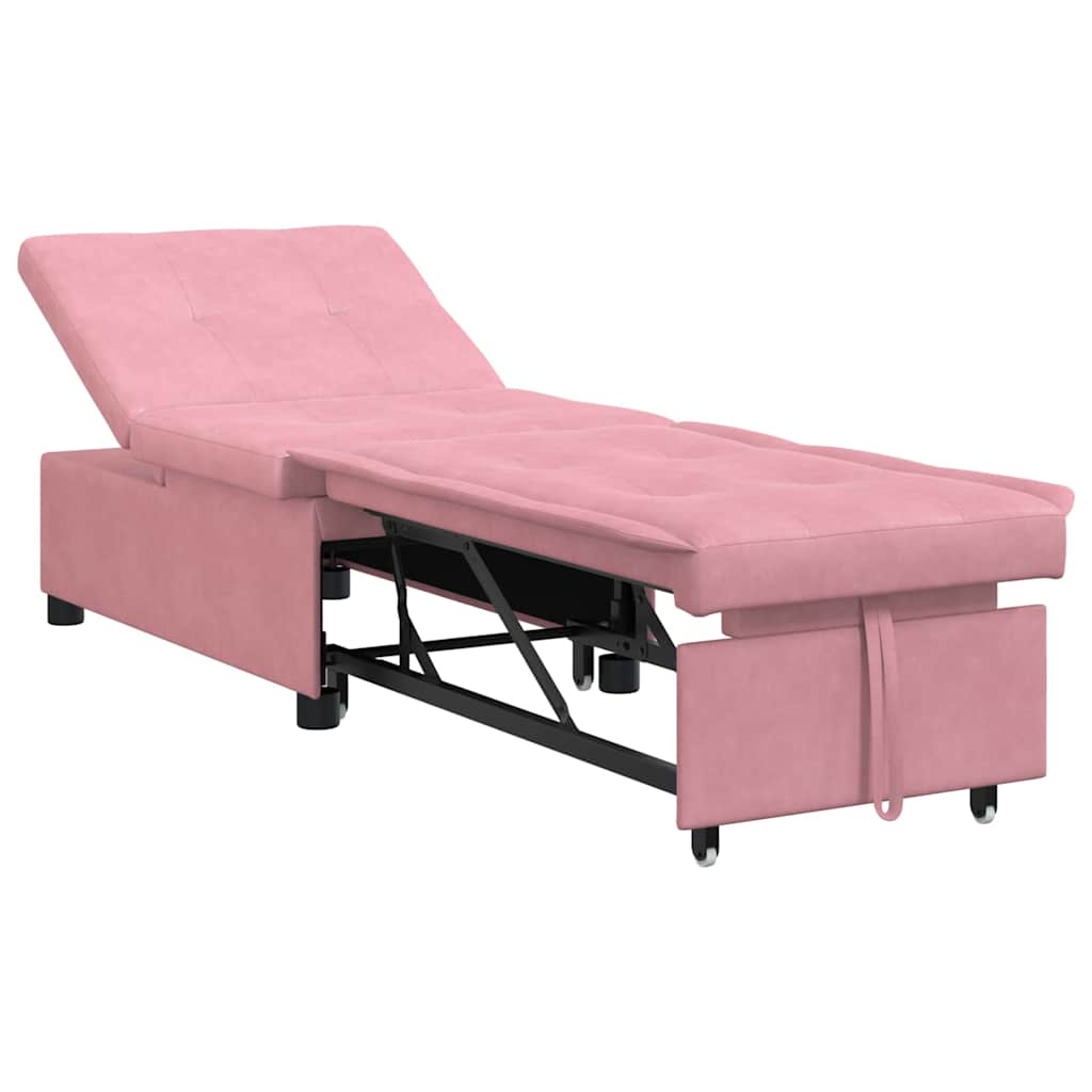 Sovesofa Lyserød 67 x 194 x 38 cm Fløjl