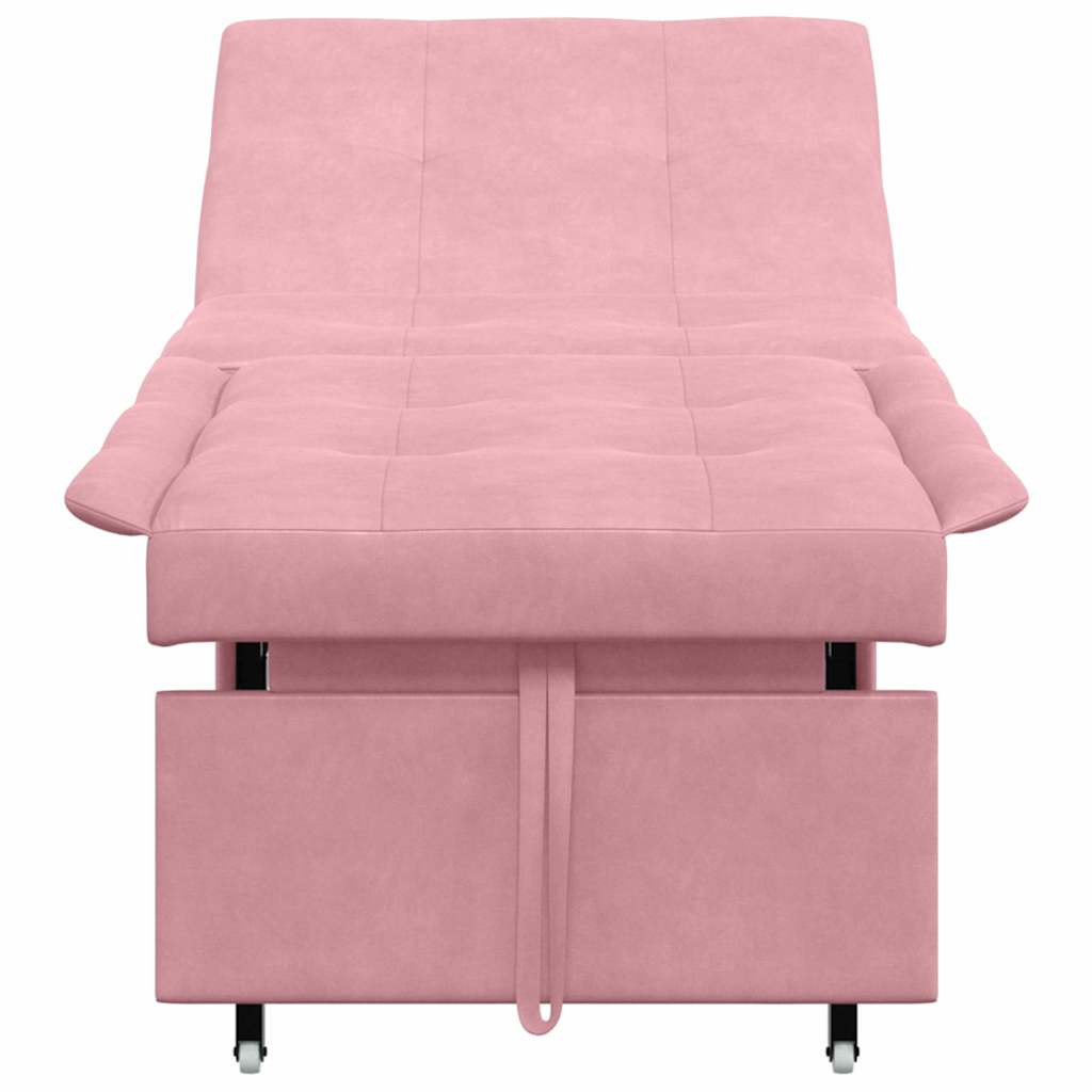 Sovesofa Lyserød 67 x 194 x 38 cm Fløjl