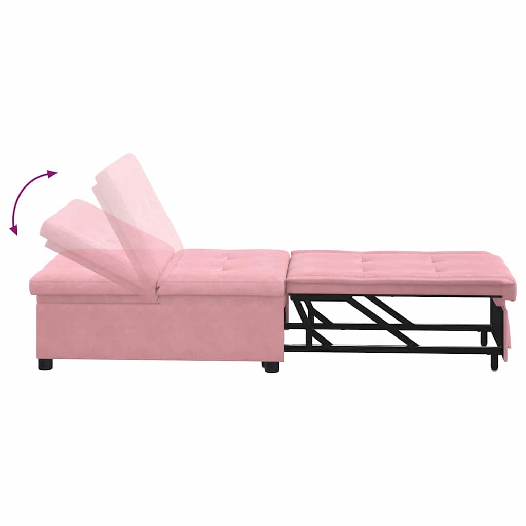 Sovesofa Lyserød 67 x 194 x 38 cm Fløjl