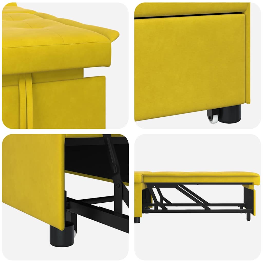 Sovesofa Gul 67 x 194 x 38 cm Fløjl