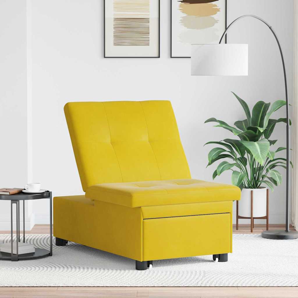 Sovesofa Gul 67 x 194 x 38 cm Fløjl