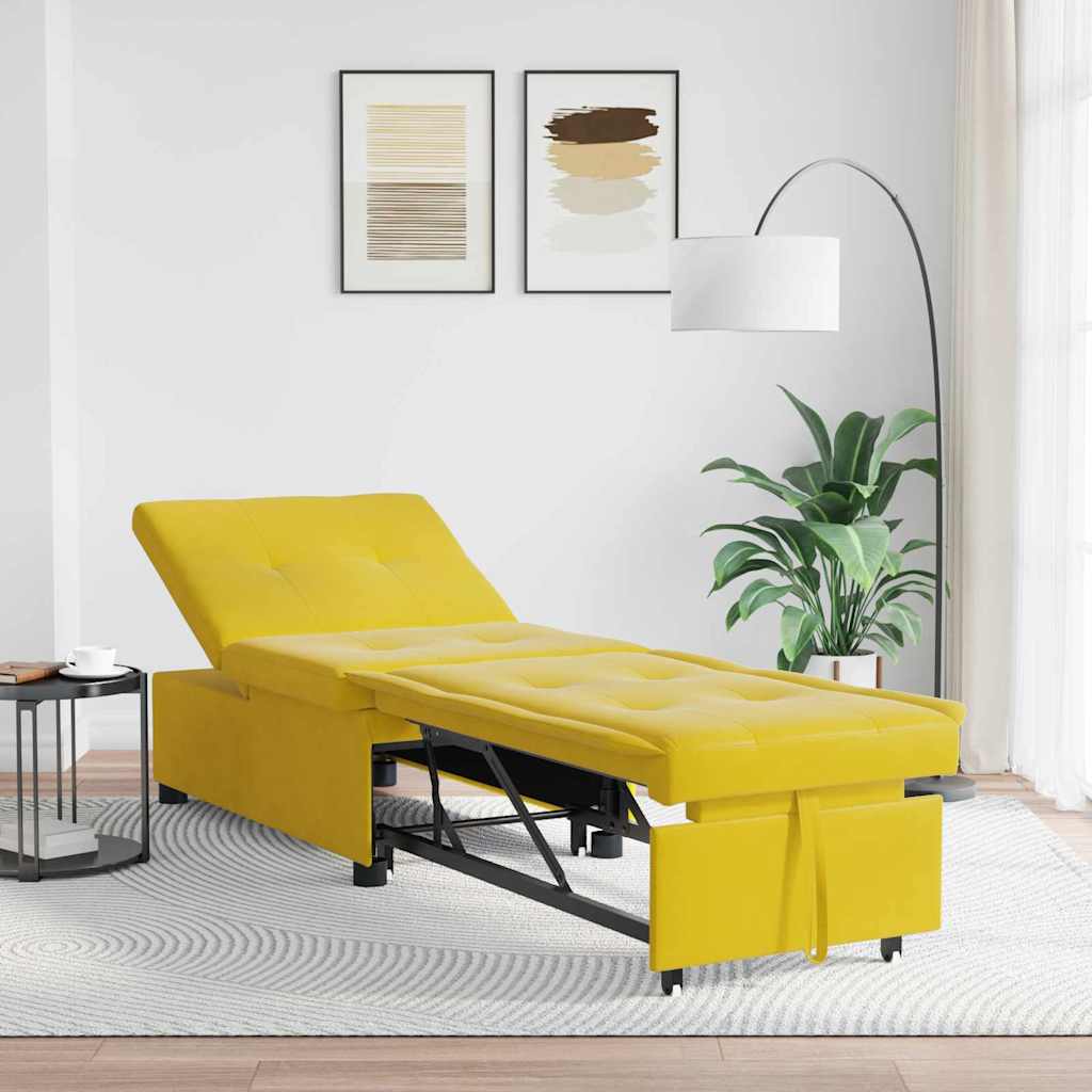 Sovesofa Gul 194 x 67 x 82 cm Fløjl