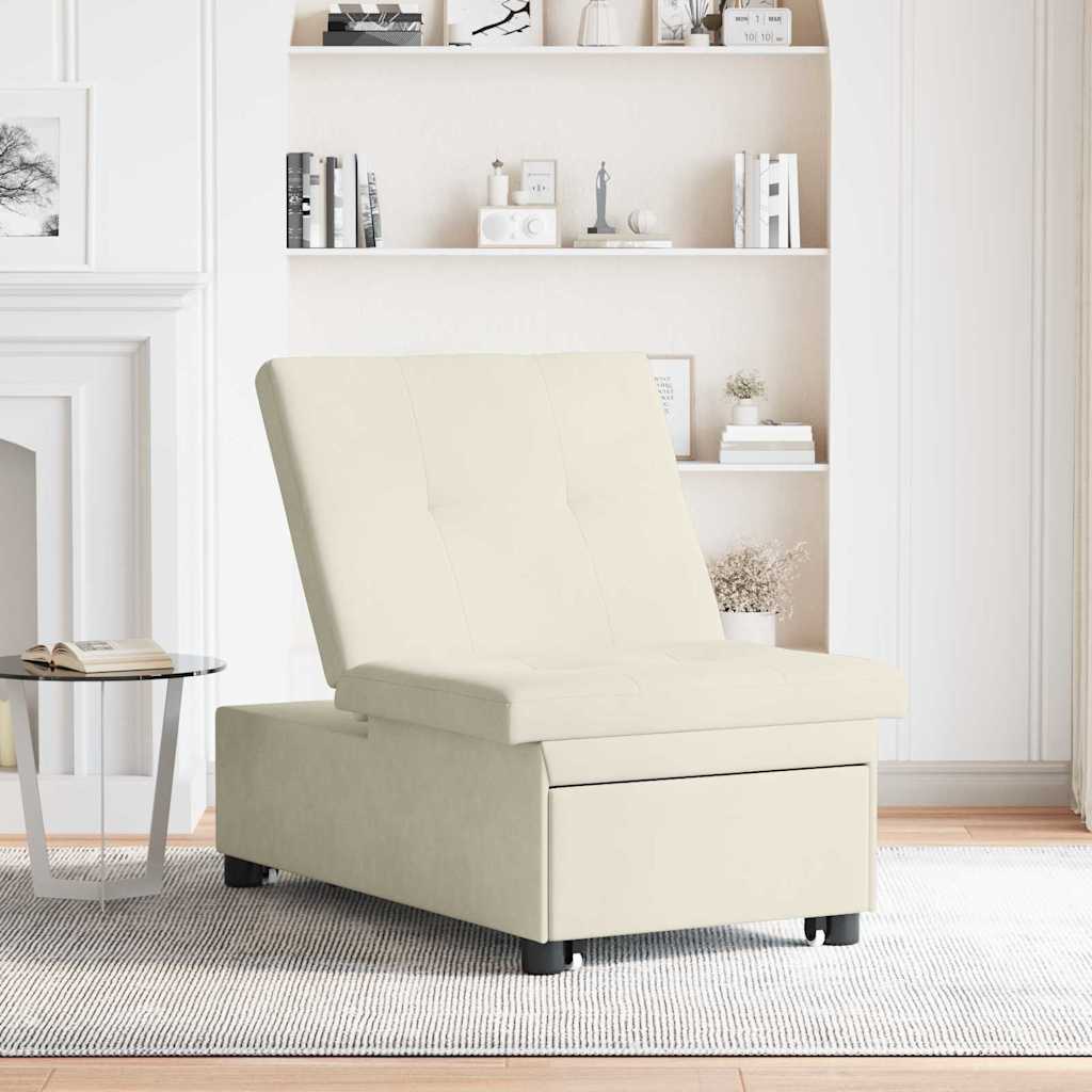 Sovesofa Creme 67 x 194 x 38 cm Fløjl