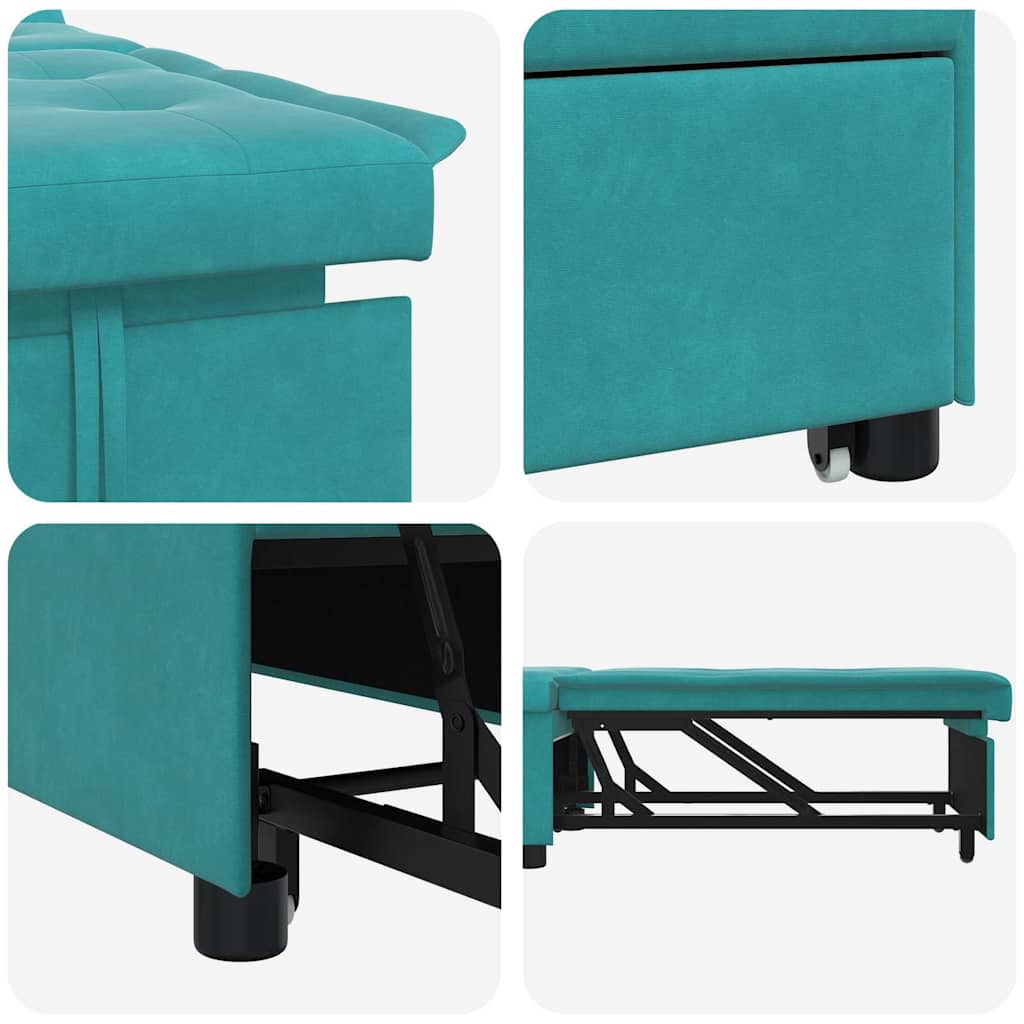 Sovesofa Turkis 67 x 194 x 38 cm Fløjl