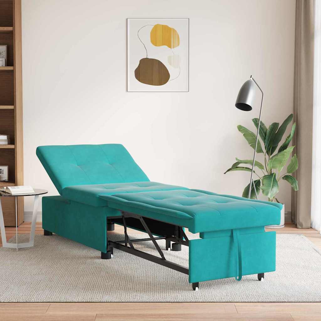 Sovesofa Turkis 67 x 194 x 38 cm Fløjl