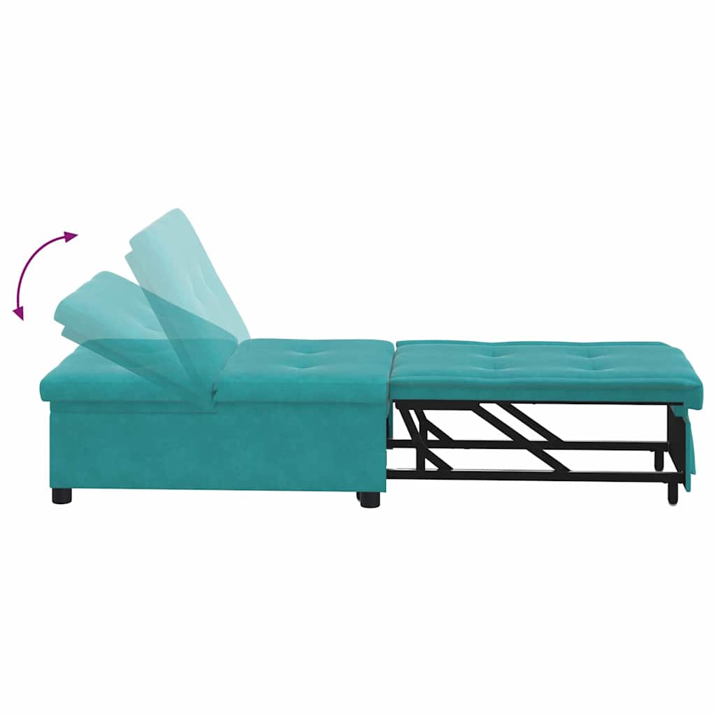 Sovesofa Turkis 67 x 194 x 38 cm Fløjl
