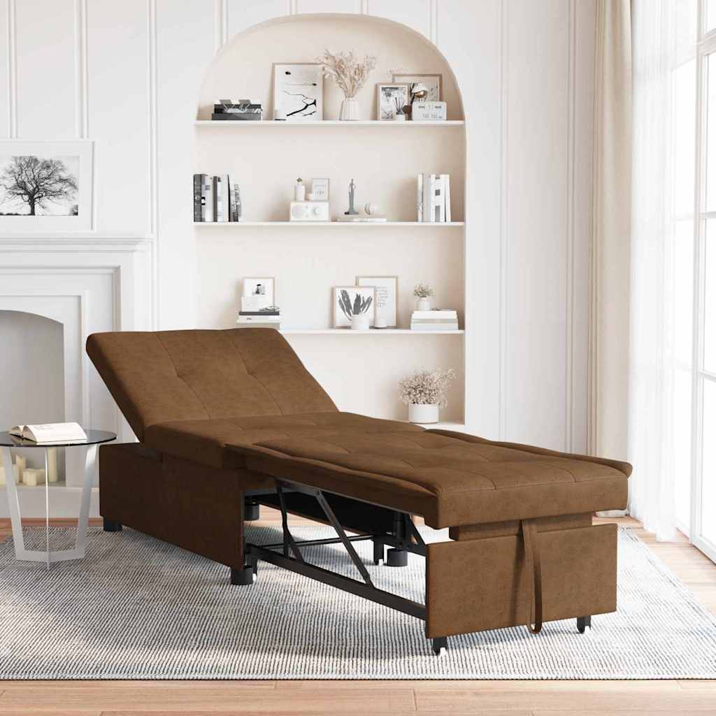 Sovesofa Brun 67 x 194 x 38 cm Faux suede læder
