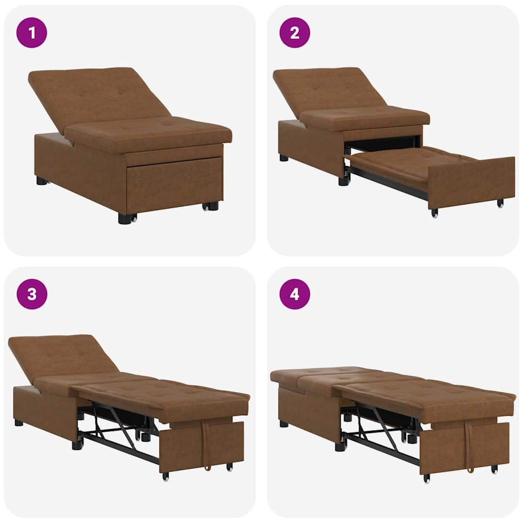 Sovesofa Brun 67 x 194 x 38 cm Faux suede læder