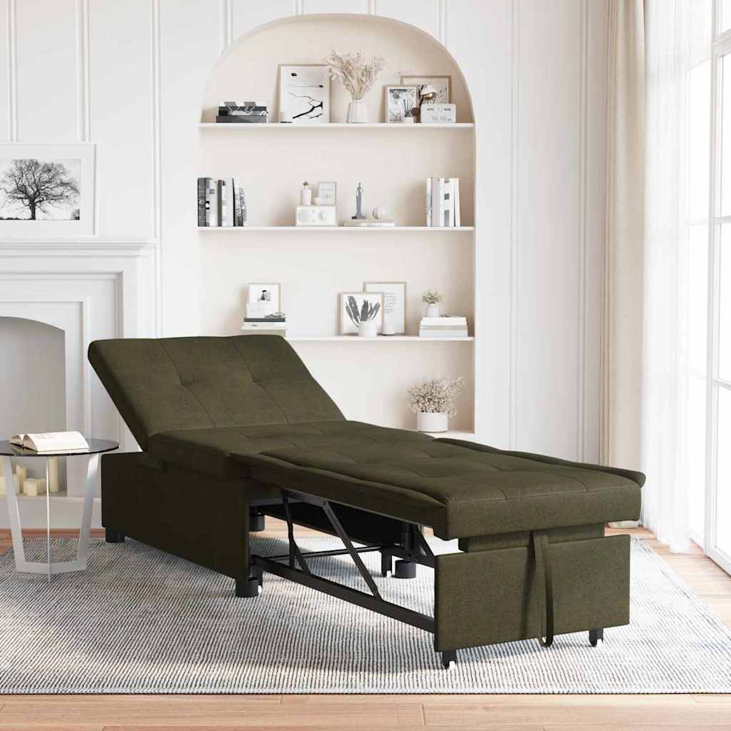 Sovesofa Army grøn 67 x 194 x 38 cm Faux suede læder