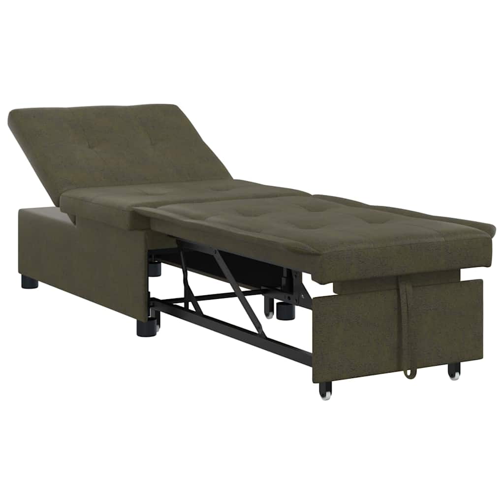 Sovesofa Army grøn 67 x 194 x 38 cm Faux suede læder