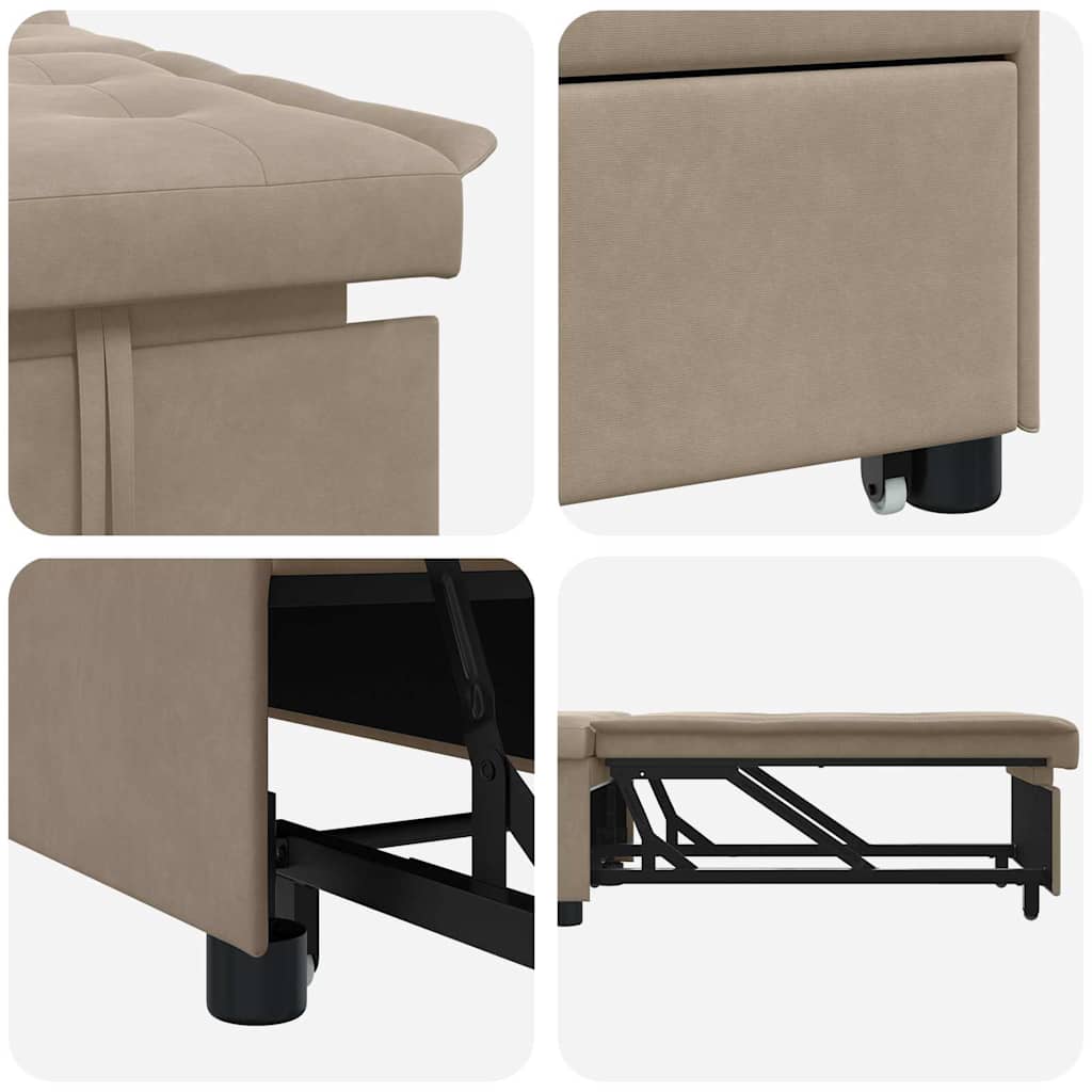 Sovesofa med pude Gråbrun 67 x 194 x 82 cm Krydsfinér