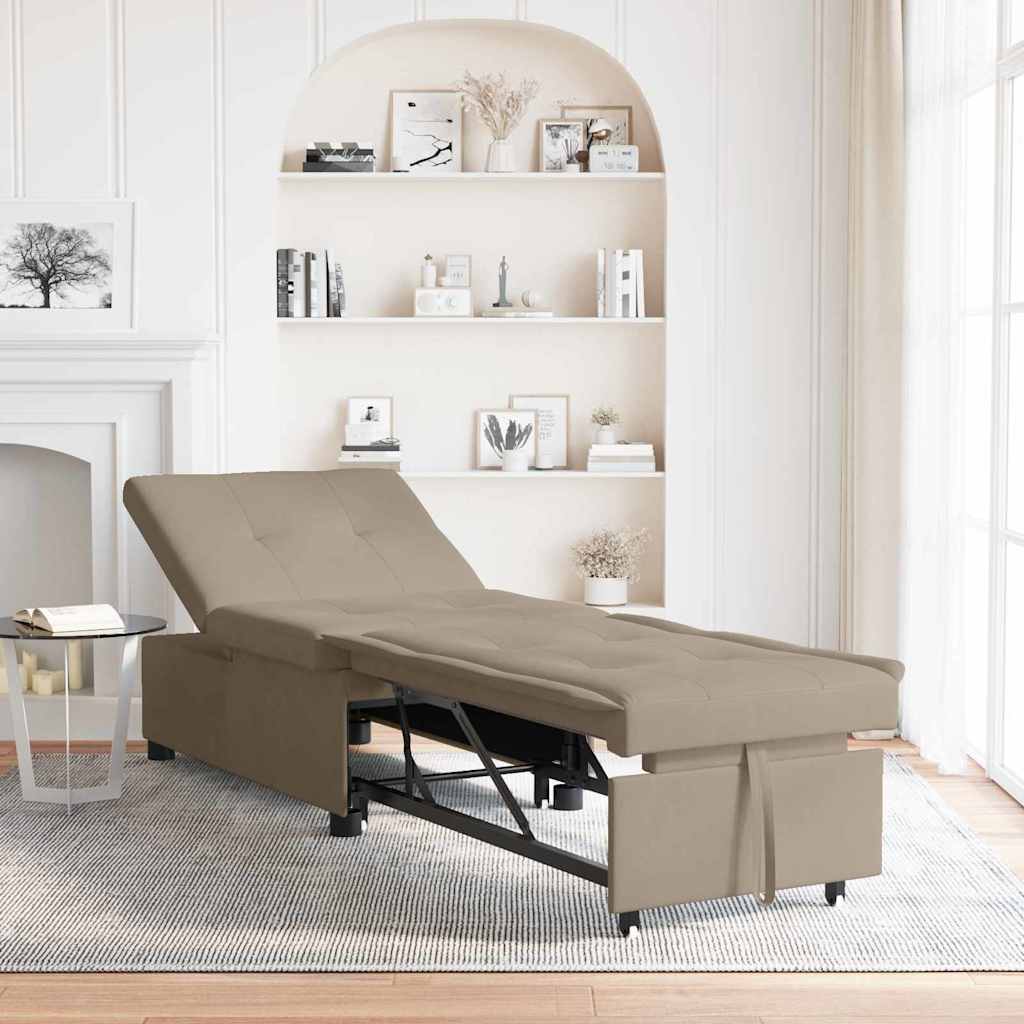Sovesofa med pude Gråbrun 67 x 194 x 82 cm Krydsfinér
