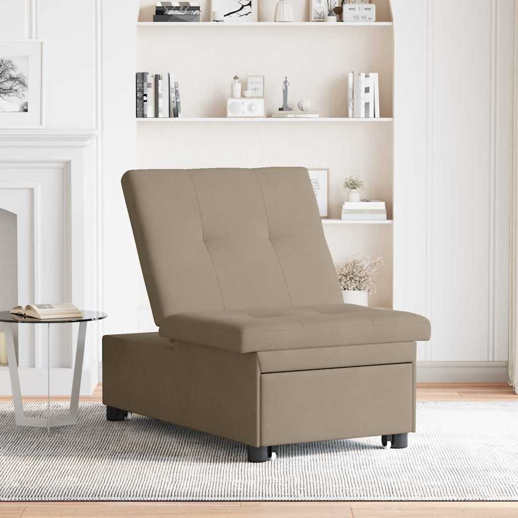 Sovesofa med pude Gråbrun 67 x 194 x 82 cm Krydsfinér