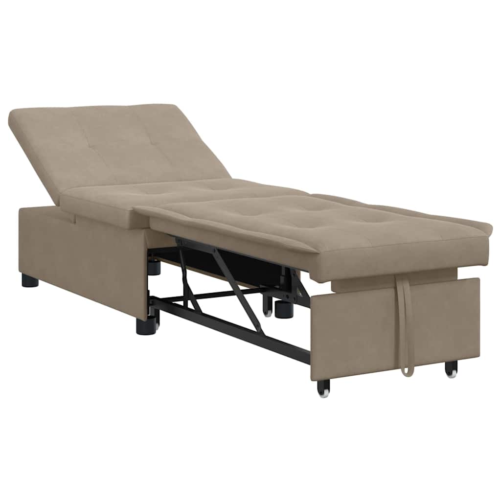 Sovesofa med pude Gråbrun 67 x 194 x 82 cm Krydsfinér