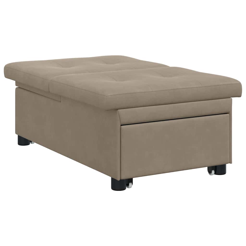 Sovesofa med pude Gråbrun 67 x 194 x 82 cm Krydsfinér