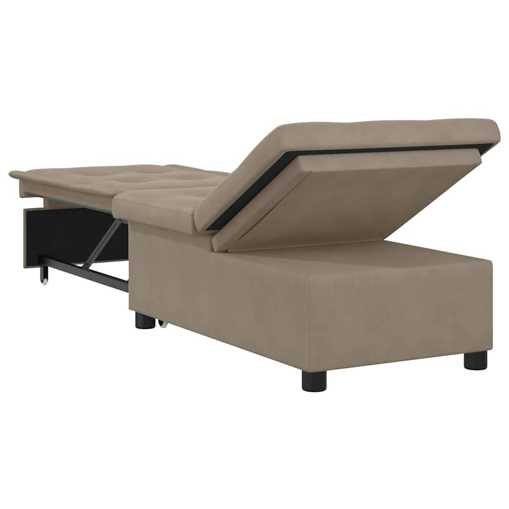 Sovesofa med pude Gråbrun 67 x 194 x 82 cm Krydsfinér