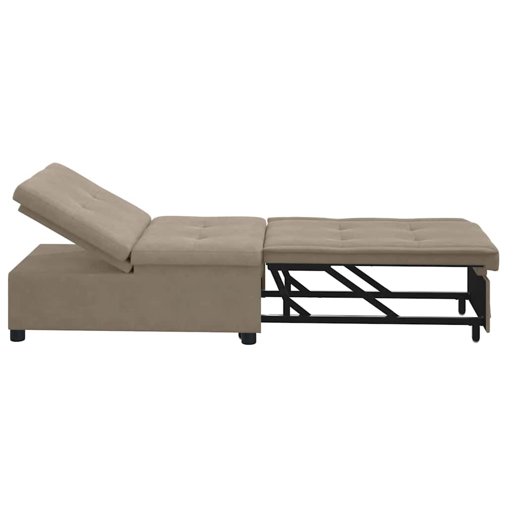 Sovesofa med pude Gråbrun 67 x 194 x 82 cm Krydsfinér