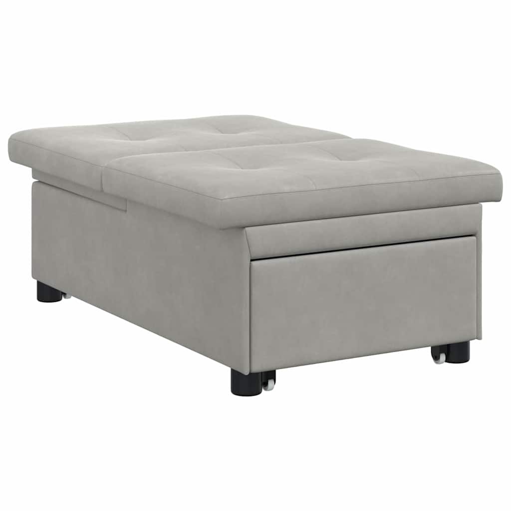 Sovesofa med pude Lysegrå 67 x 194 x 82 cm Mikrofiberstof