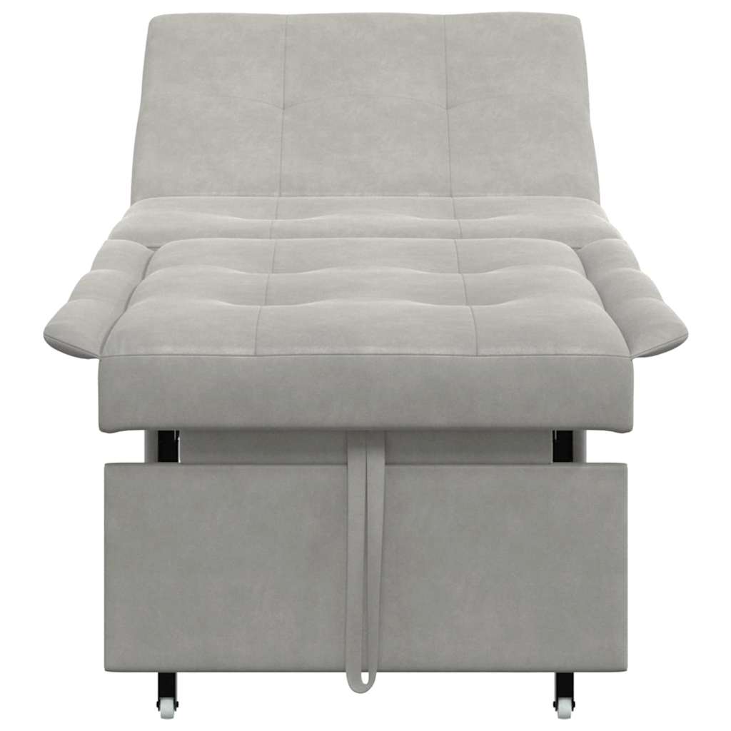 Sovesofa med pude Lysegrå 67 x 194 x 82 cm Mikrofiberstof