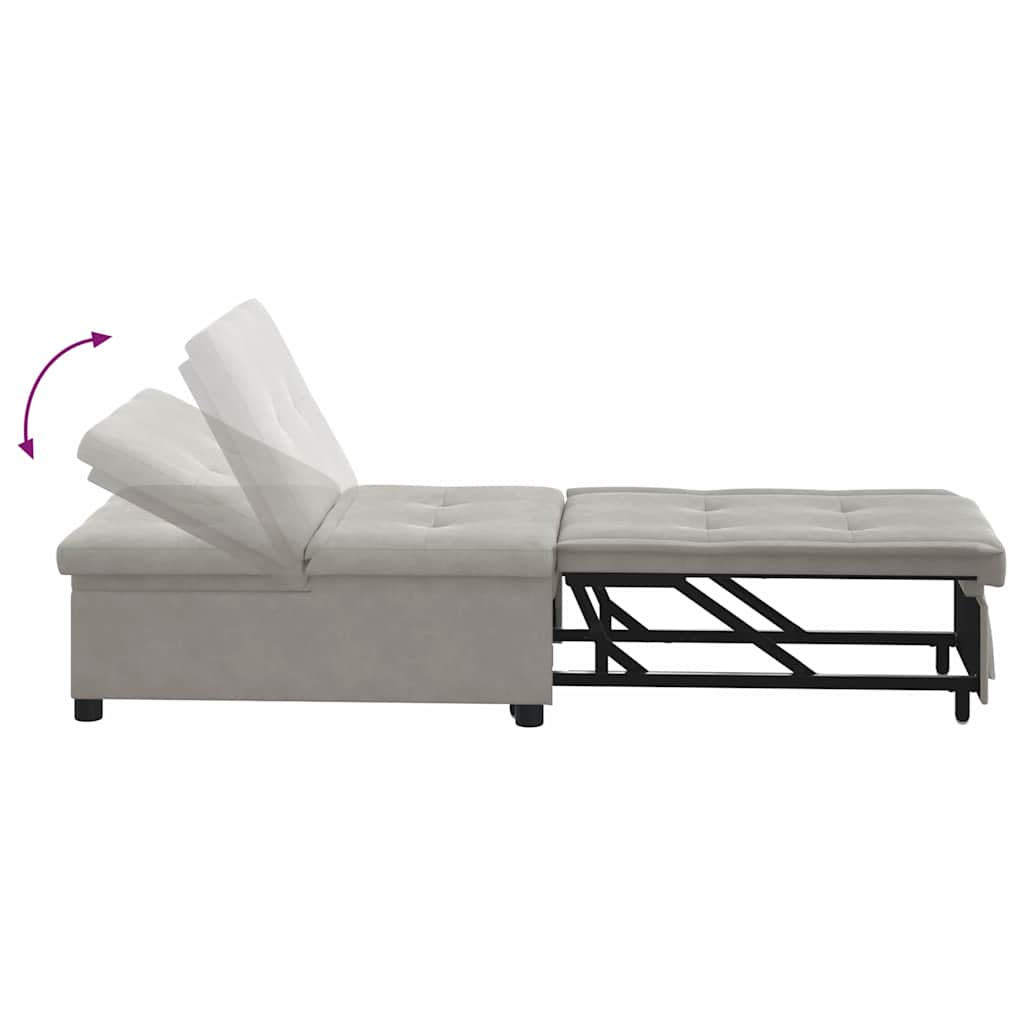 Sovesofa med pude Lysegrå 67 x 194 x 82 cm Mikrofiberstof