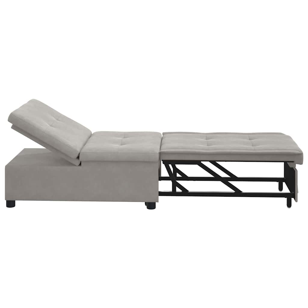 Sovesofa med pude Lysegrå 67 x 194 x 82 cm Mikrofiberstof