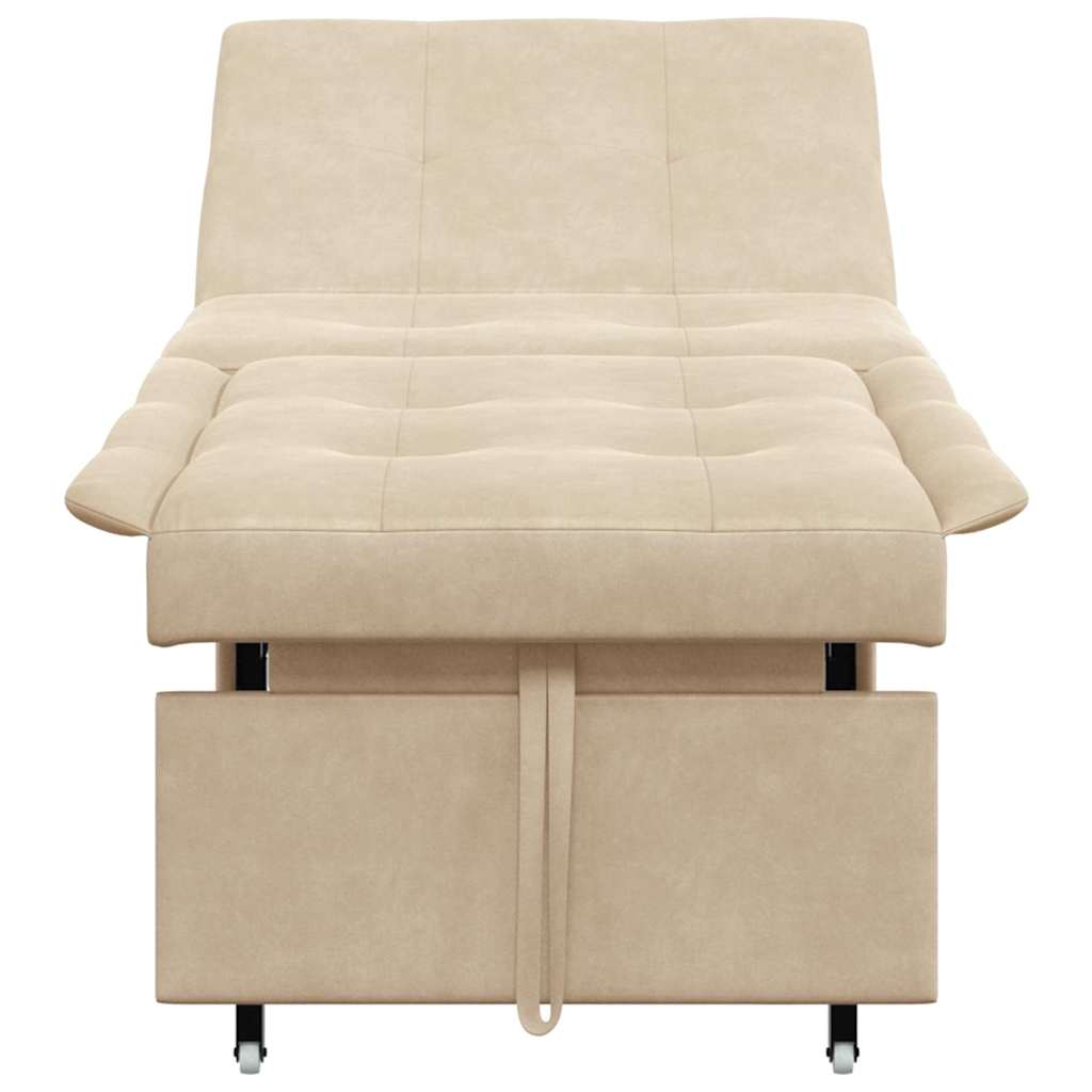 Sovesofa med pude Creme 67 x 194 x 82 cm Mikrofiberstof